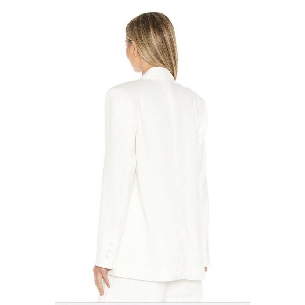 Bardot Relaxed Blazer Ivory White Linen Minimal S_6